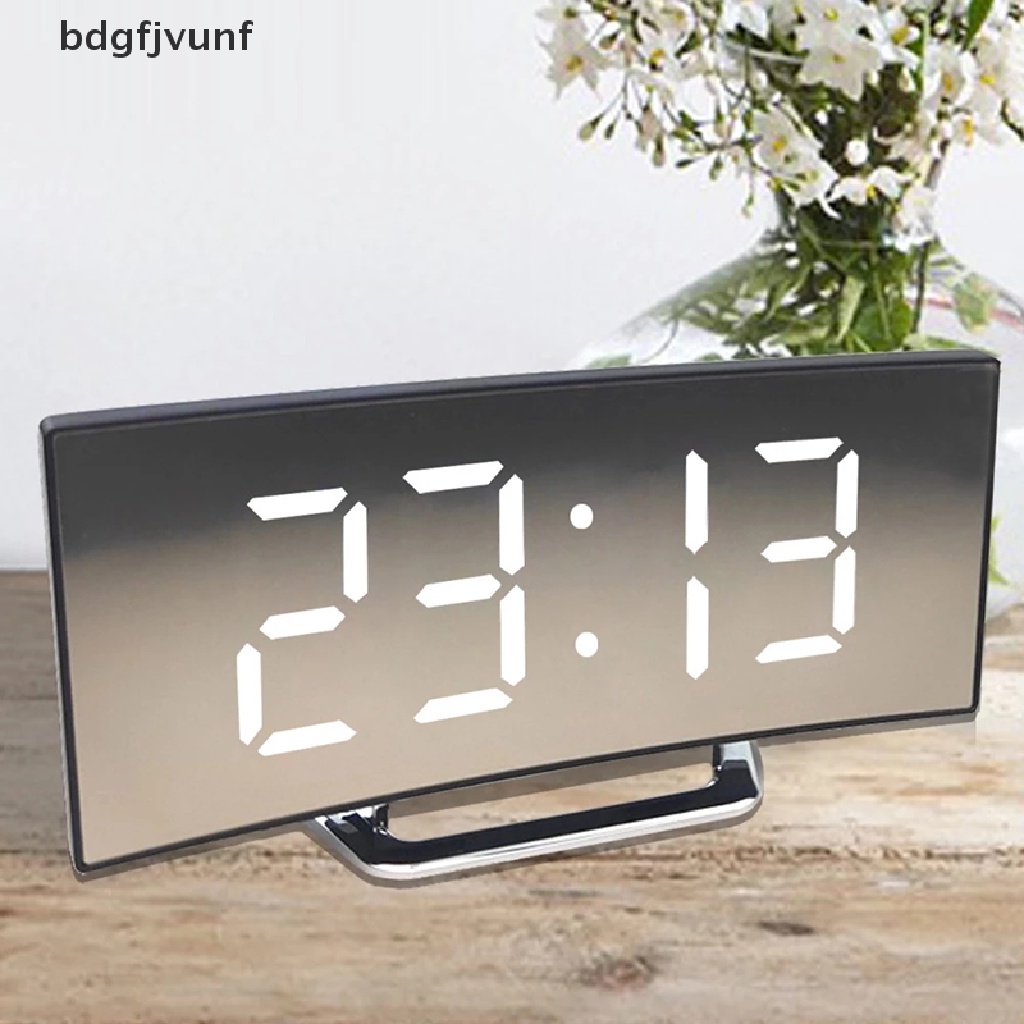 Đồng Hồ Báo Thức Kỹ Thuật Số BDGF 7 Inch Có Đèn Led Dạng Cong Để Bàn