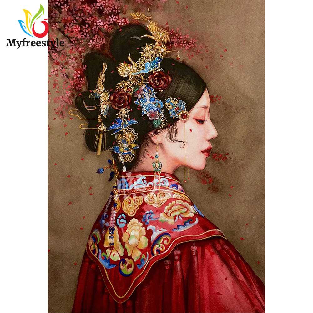 30x40cm Bộ Tranh Đính Đá Tự Làm Toàn Diện 5D Hình Cô Dâu