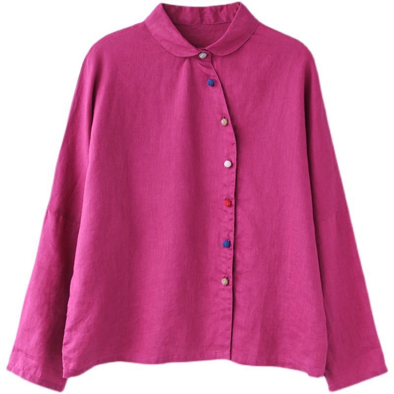 Áo Sơ Mi Vải Lanh Và Cotton Có Nút Chéo