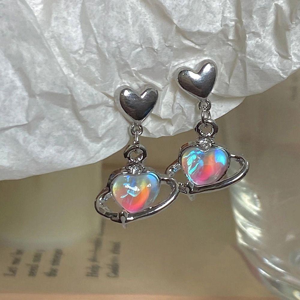 Khuyên Tai Hình Trái Tim Đơn Giản Thời Trang Cho Nữ|Khuyên Tai Hợp Kim Dáng Dài Phong Cách Hàn Quốc