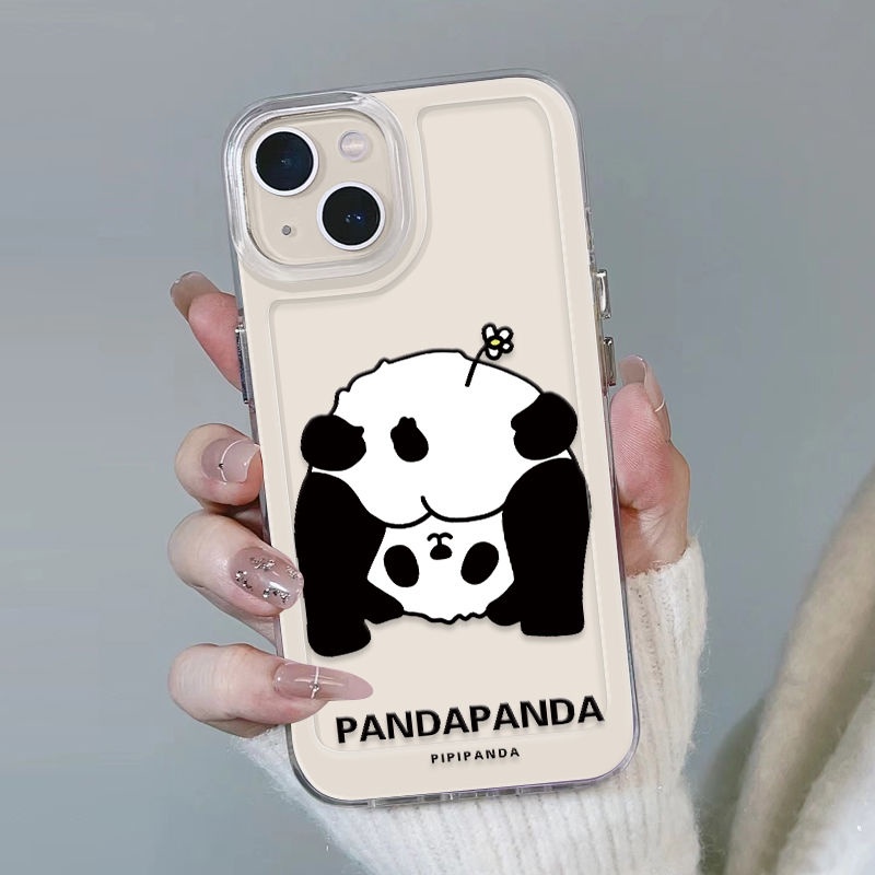 ✅Ốp Điện Thoại Dẻo Họa Tiết Gấu Trúc Dễ Thương Cho iPhone14promax iPhone 13 / 12 / 11 Transparent xr / xs Soft 7 / 8Plus XCH2