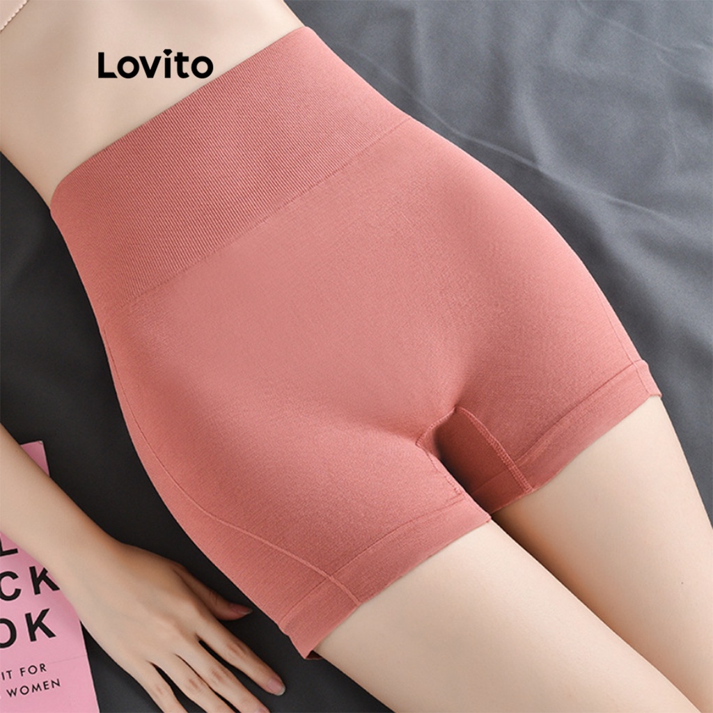 Quần đùi thể thao LOVITO màu trơn in họa tiết phong cách thời trang thiết yếu