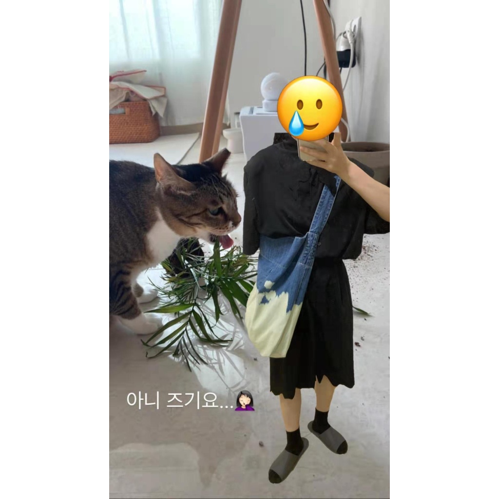 Túi Xách Vải Jean Cỡ Lớn Màu Gradient Thời Trang Cho Nữ