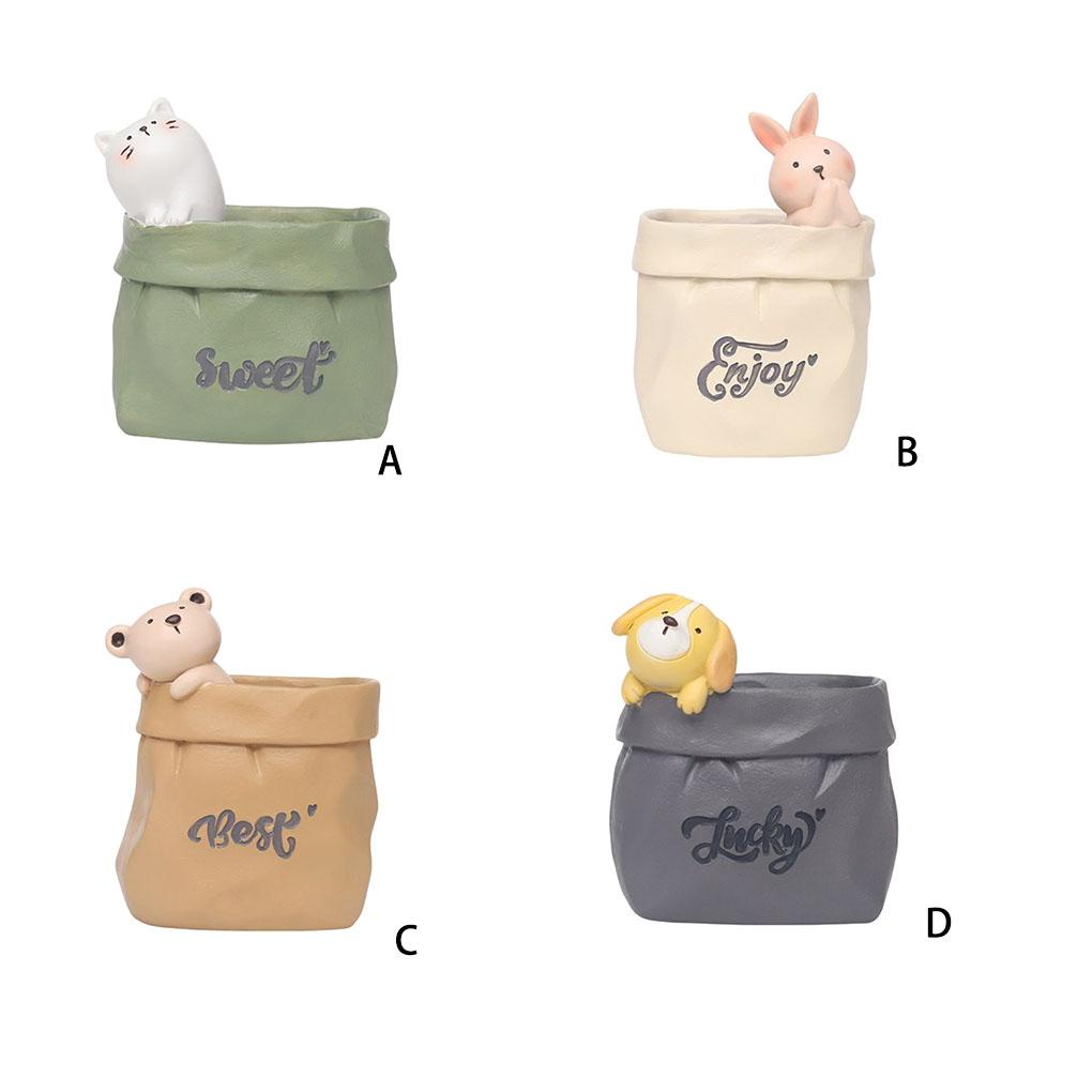 Ống Đựng Bút Hình Động Vật Dễ Thương Thoáng Khí