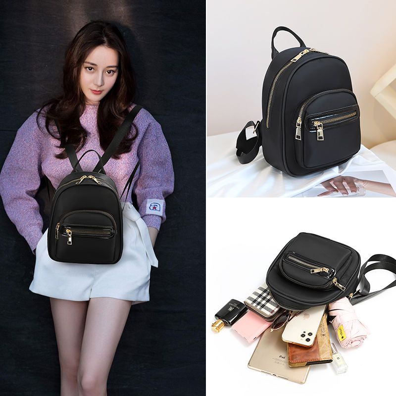 balo nhỏ nữ balo chống nước balo xinh balo nữ thời trang balo đen Quần áo thun phụ nữ không chịu nước Oxford du lịch thời trang thời trang tất cả phù hợp với túi ba lô nhỏ thông thường