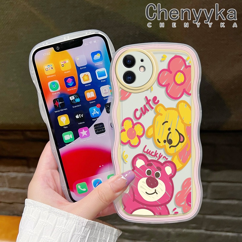 Ốp Điện Thoại Mềm Trong Suốt Chống Sốc Viền Gợn Sóng Nhiều Màu Sắc In Hình Gấu May Mắn Cho VIVO Y71 Y71i