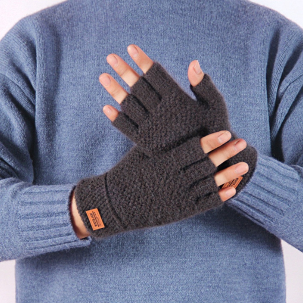 1 Đôi Găng Tay Mùa Đông Mềm Mại Co Giãn Chống Trượt Màu Trơn Cho Các Hoạt Động Ngoài Trời