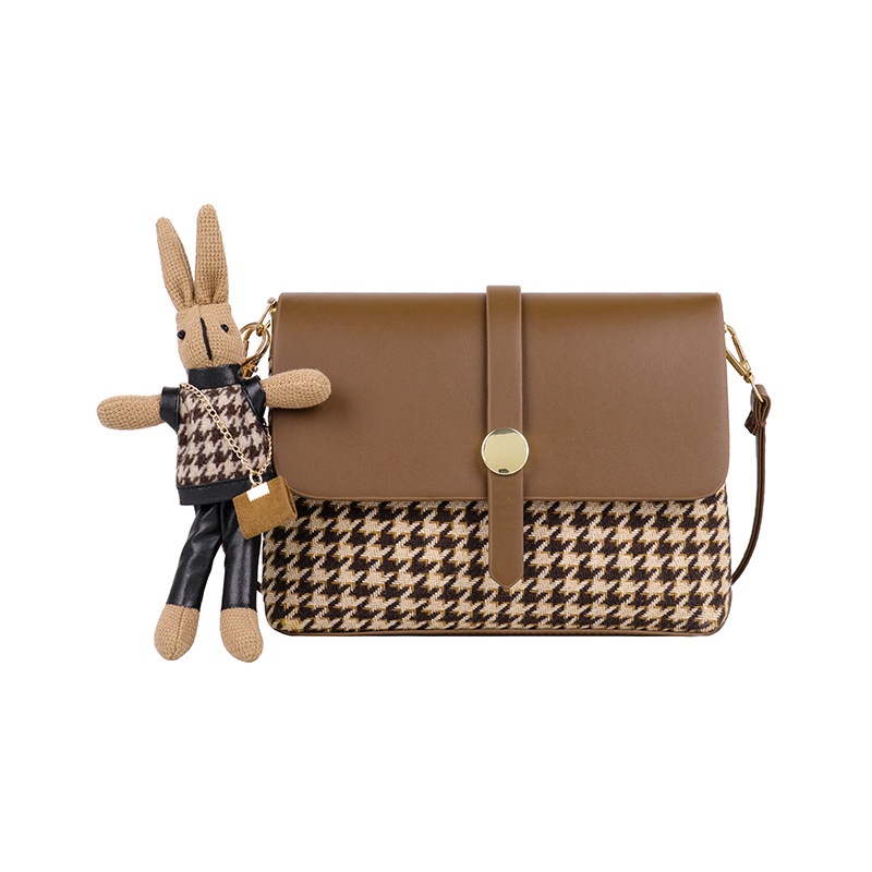 Túi đeo chéo, túi đeo vai cao cấp houndstooth thời trang MiniCat TDC656 (không có móc thỏ)