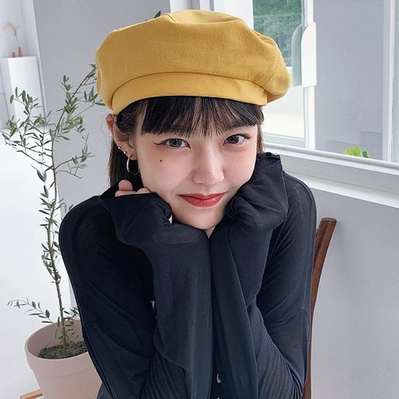 Mũ Beret Màu Trơn Phong Cách Vintage Thanh Lịch Thời Trang Cho Nữ