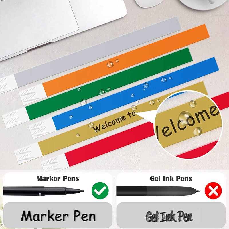 600 PCS Neon Colored Wristbands for Events, Synthetic Paper Waterproof Lightweight Activity Identification Wristbands