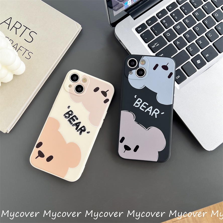 Ốp Điện Thoại Chống Sốc In Hình Gấu Hoạt Hình Cho iPhone 14 13 12 11 Pro Max Xs XR X 8 7 6 Plus SE 2020