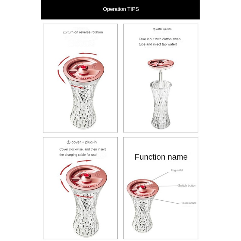 Máy Phun Sương Tạo Độ Ẩm Mini 720Ml Sạc USB Tiện Dụng Cho Gia Đình / Văn