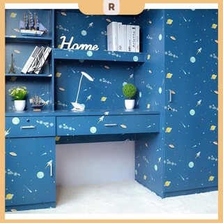 Decal dán tường vũ trụ xanh khổ 45cm (giá bán 1m)