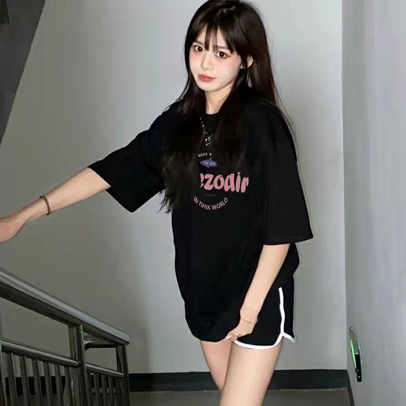 IELGY  Áo Thun cotton Trơn In Họa Tiết niche Đơn Giản Thời Trang Cho Nữ