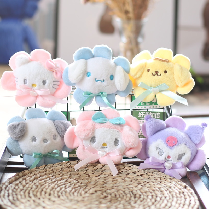 SANRIO Móc Khóa Búp Bê Nhồi Bông Hình Kuromi Melody Cinnamoroll Dễ Thương