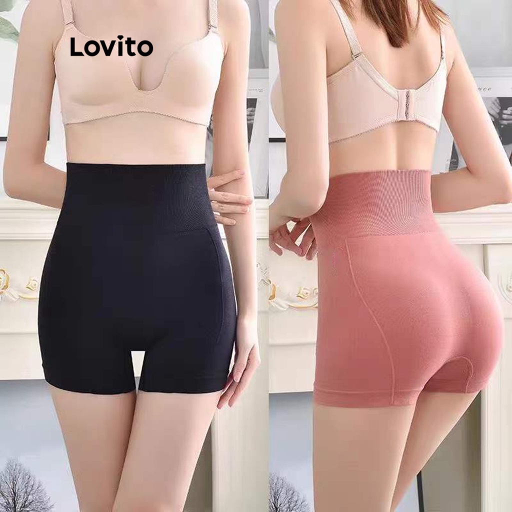 Quần short Lovito in họa tiết chữ phong cách thể thao L05219 (Màu hồng / Đen)