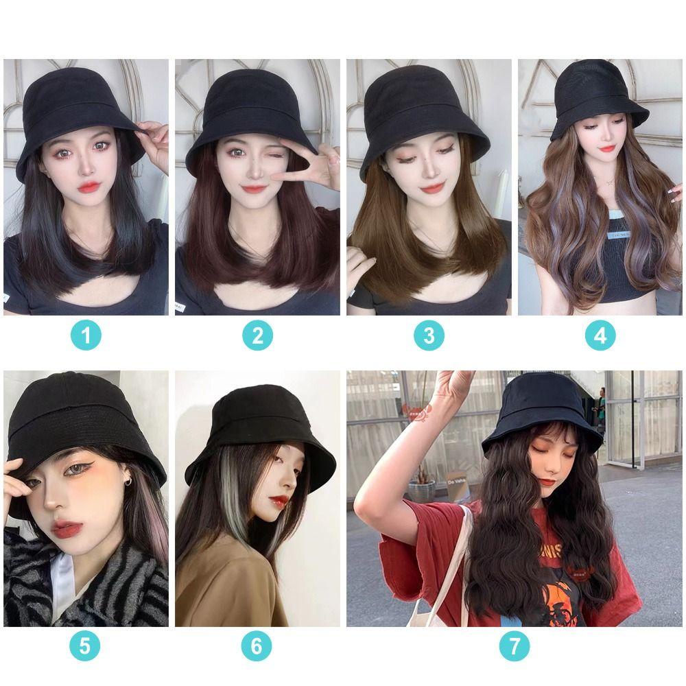 Bộ Tóc Giả Dài Thẳng Có Mũ Đội Bằng Sợi Tổng Hợp Có Thể Điều Chỉnh