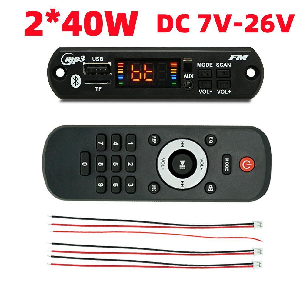 Bảng Mạch Khuếch Đại Âm Thanh MP3 80W Bluetooth 5.0 12V 40W Không Dây Hỗ Trợ Thẻ TF AUX FM Radio