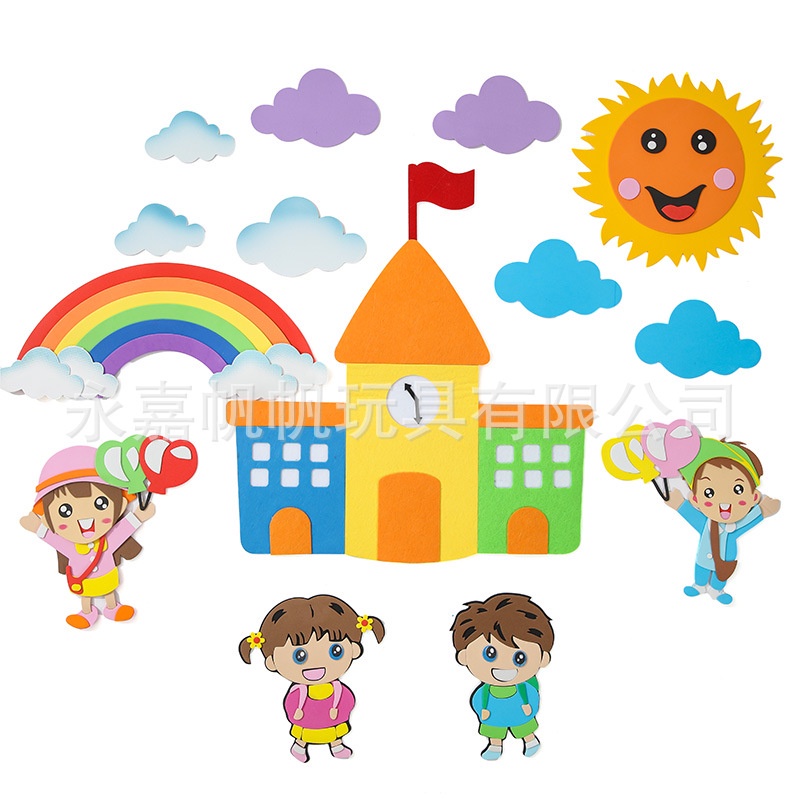 Bảo Vệ Môi Trường Miếng Dán Tường Xốp Trường Ba Chiều Nhân Vật Văn Phòng Phẩm Lớp Học Bảng Đen Dán T