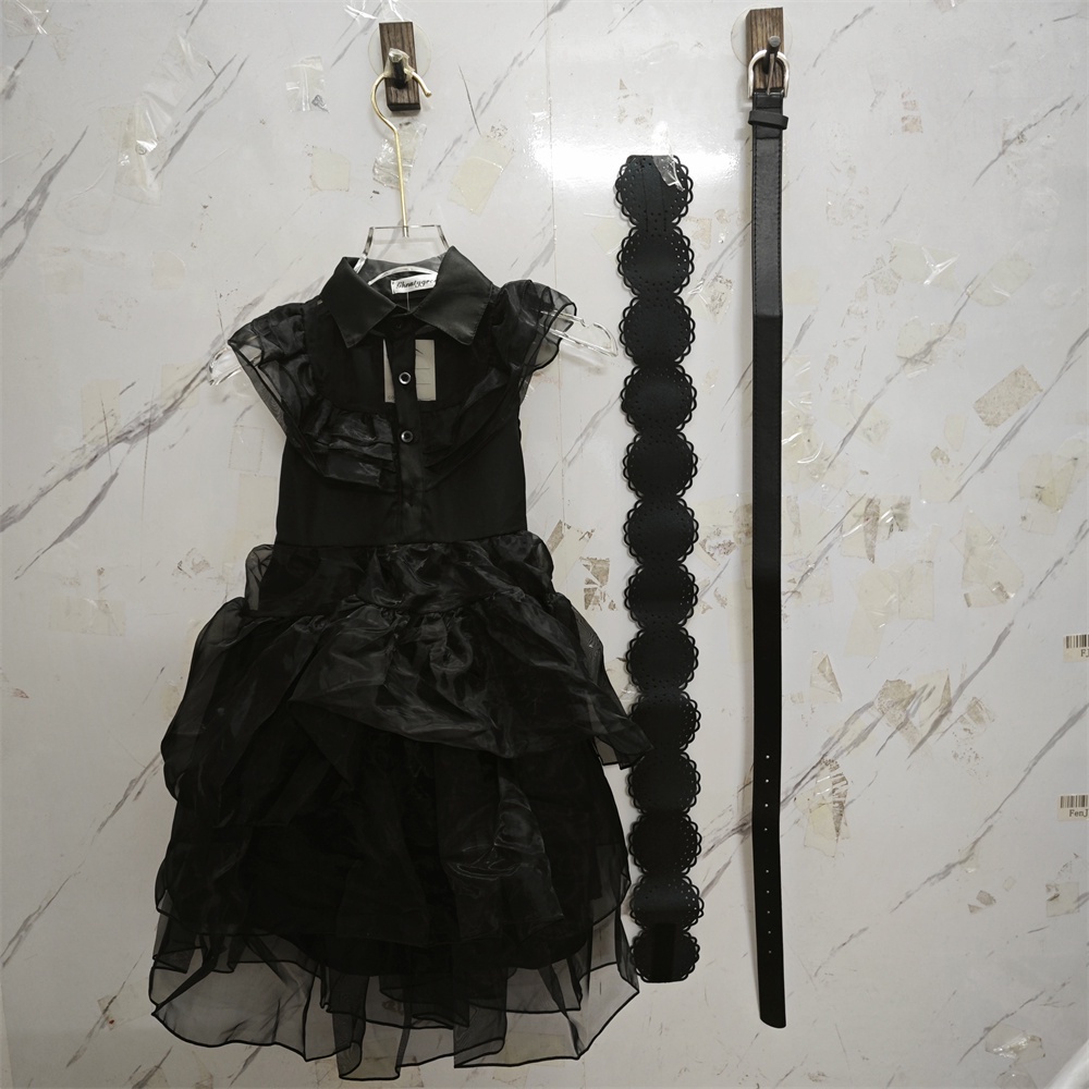 Đầm Hóa Trang Halloween Phối Lưới Phong Cách Gothic Cho Bé Gái