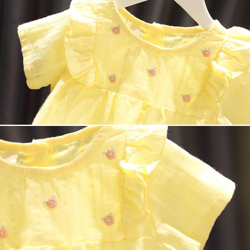 Bé Gái Váy công chúa mùa hè Hàn Quốc-Nhật Bản mới dễ dàng phù hợp với mẫu hoa nhỏ thời trang 0-6 Tuổi