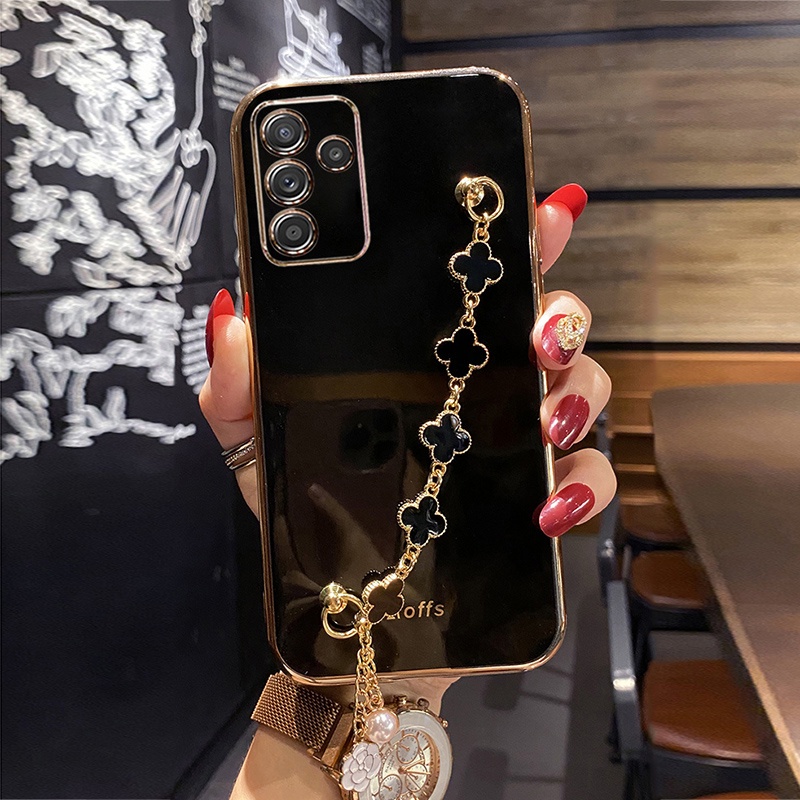 Ốp điện thoại KOOSUK dẻo mạ màu long lanh và dây đeo tay cho Samsung Galaxy A54 A34 A24 A14 A04 A04E F04 M04