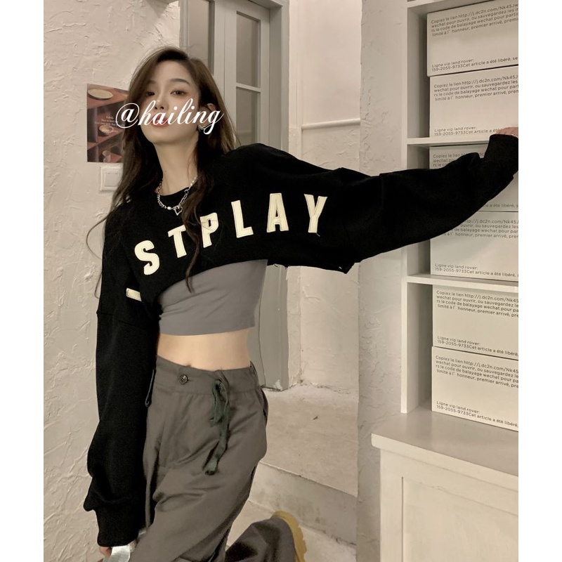 Áo Sweater Tay Dài Dáng Rộng In Chữ Thời Trang Xuân Thu Phong Cách Vintage Cho Nữ