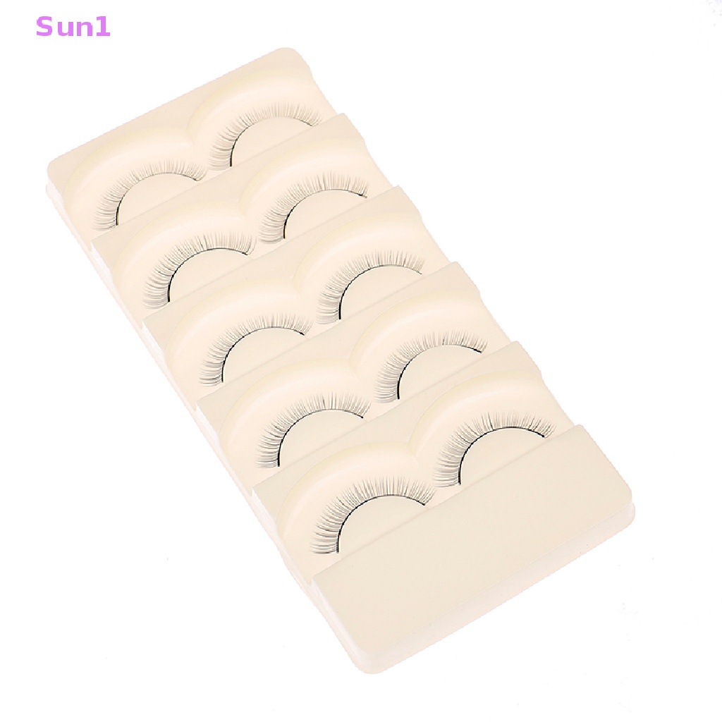 Sun1> 5 Pairs Training Practice Eyelash Extension Self Practise False Strip Lashes well