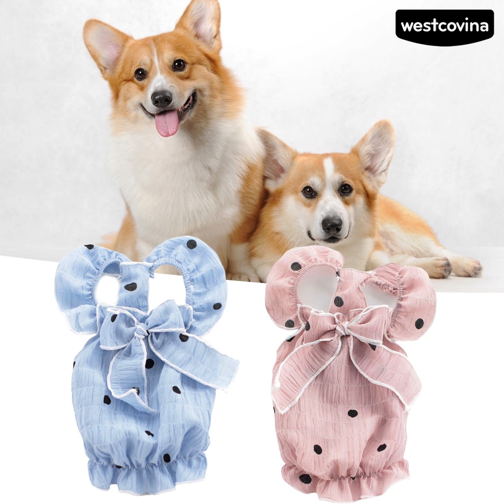 [COD]♝Đầm Công Chúa Xếp Ly Nhún Bèo Thoáng Khí Thắt Nơ Họa Tiết Chấm Bi Dễ Thương Cho Thú Cưng