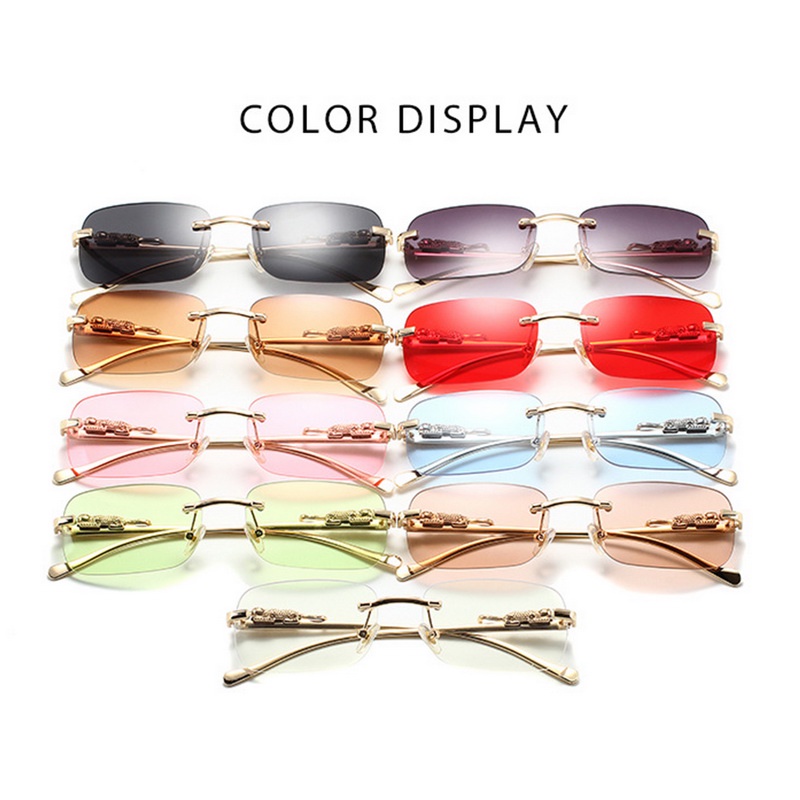 Kính Mát Hình Chữ Nhật Không Gọng Chống Tia UV400 Thời Trang Mùa Hè Hàng Mới 2023 Dành Cho Bạn Nữ dreamdiary