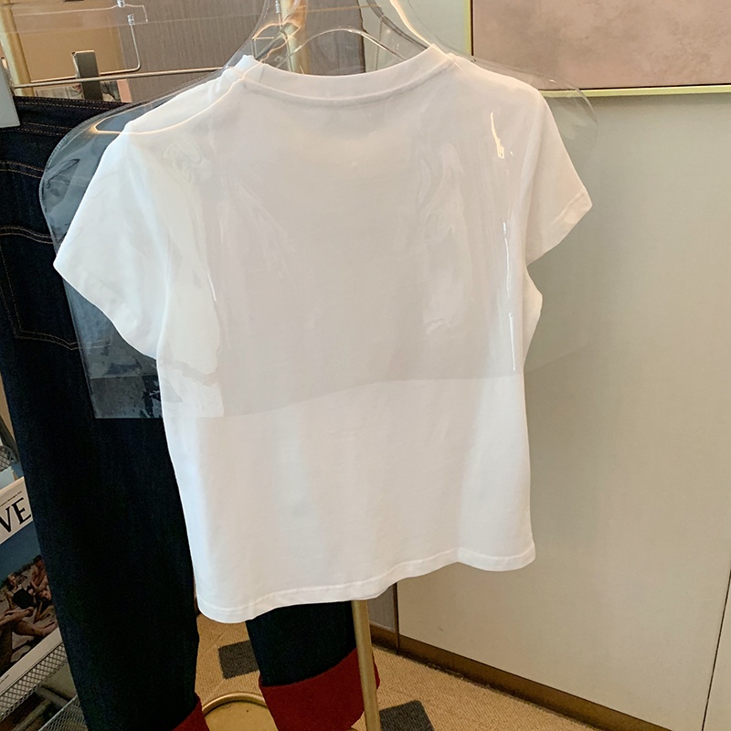 Nrvp [Hàng Có Sẵn] Áo Thun Cotton Tay Ngắn Dáng Ôm In Hình Đồ Họa Độc Đáo Thời Trang Đường Phố Hàn Quốc Dành Cho Bạn Nữ