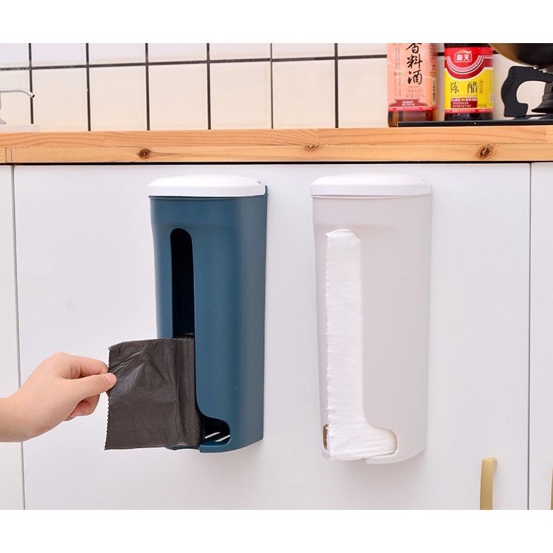 Hộp đựng túi nilon, hộp đựng túi bóng, cuộn giấy lau, túi rác dán tường tiện lợi