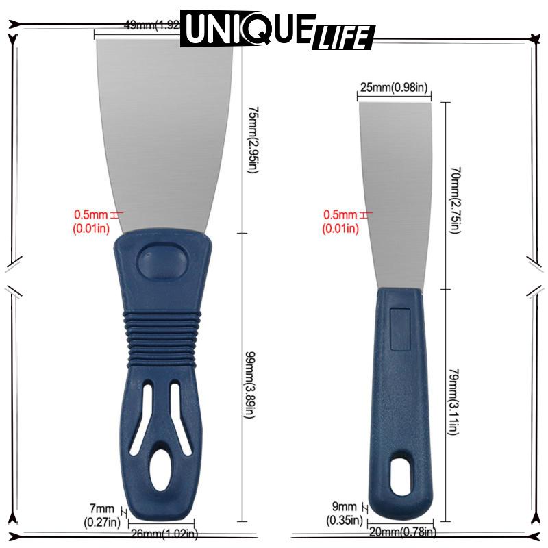 2Pcs Putty Set High Carbon Steel 1 in and 2 in for Removing Wallpaper