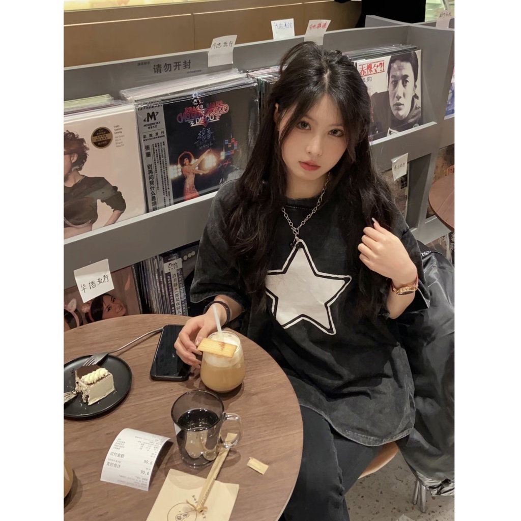 NRVP Áo Thun 100% Cotton Tay Ngắn Dáng Rộng In Họa Tiết Độc Đáo Phong Cách Hàn Quốc Thời Trang Cho Nam Và Nữ