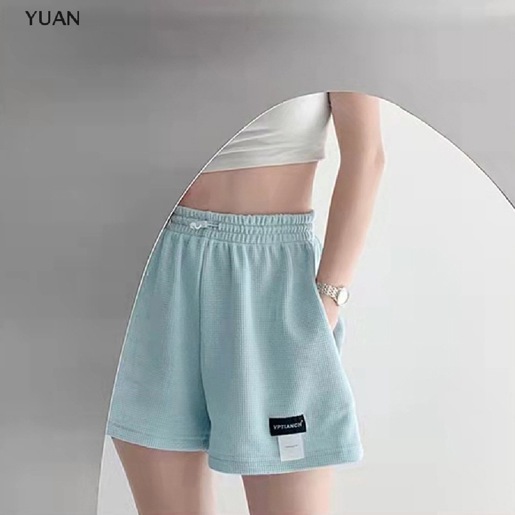 Quần short dệt kim CRLNHC TH ống rộng lưng cao phong cách harajuku thời trang mùa hè dành cho nữ