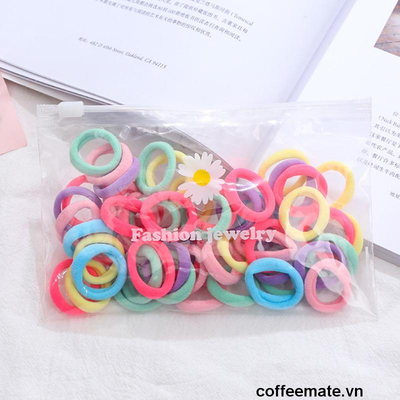 ⚡Set 50 Thun cột tóc nữ Hàn Quốc dễ thương - Phụ kiện buộc tóc đẹp nhiều màu xanh, đỏ, tím, vàng, trắng, đen