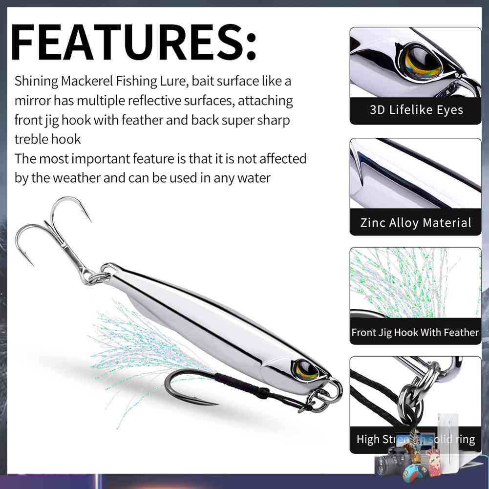 Mồi Câu Cá Giả Bằng Sắt Mạ Điện Tiện Dụng