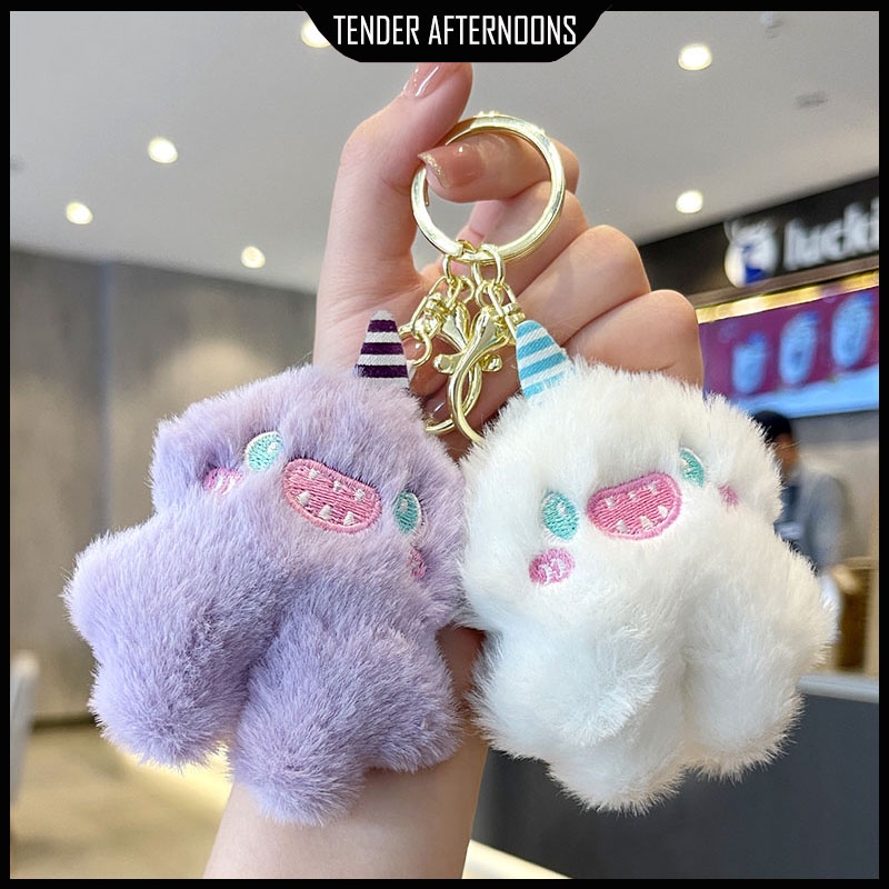 Móc khóa TENDER AFTERNOONS thiết kế nhân vật hoạt hình nhồi bông xinh xắn đáng yêu