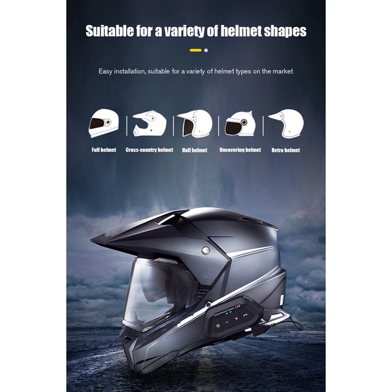 Tai Nghe Bluetooth 5.0 LX2 Gắn Mũ Bảo Hiểm Chống Nước IP67 Và Phụ Kiện