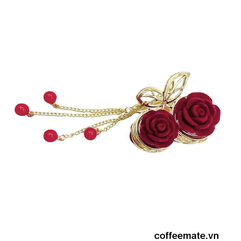 【coffeemate】⚡Kẹp Tóc Hình Hoa Hồng / Bướm Đính Đá / Ngọc Trai Bằng Hợp Kim Thời Trang Cho Nữ