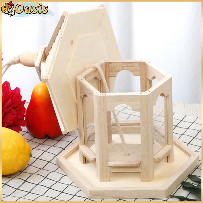 Nhà Chim Hình Lục Giác Bằng Gỗ Dùng Trang Trí Sân Vườn