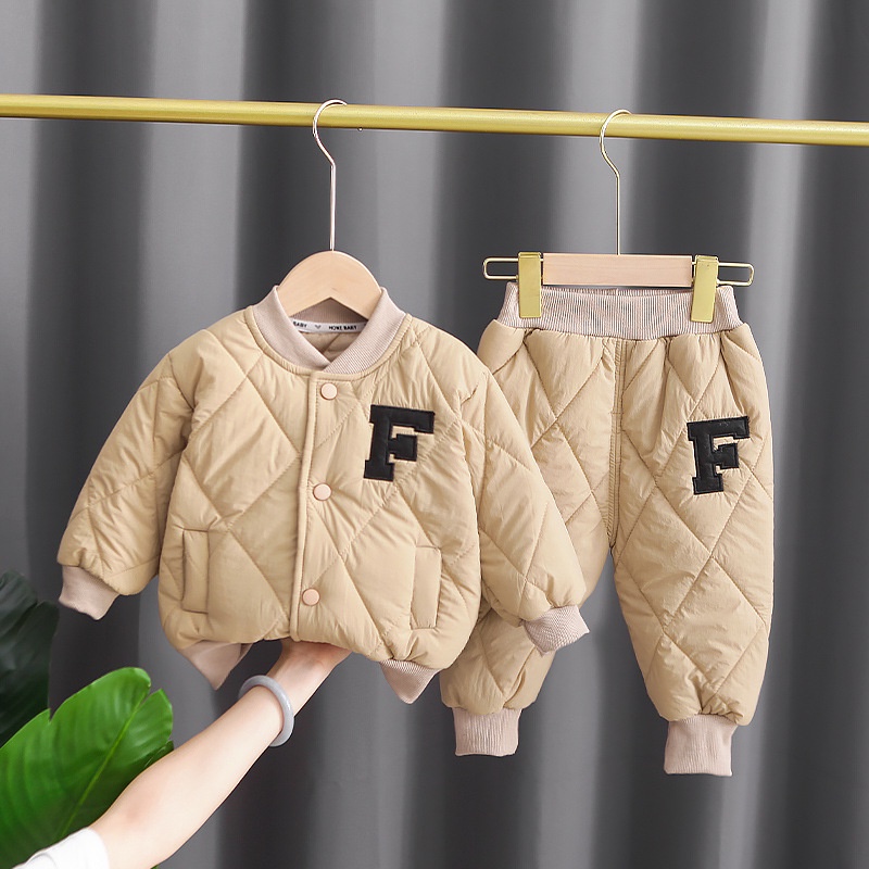Bộ Áo Liền Quần Cotton Đệm Bông Dành Cho Bé Trai Mặc Vào Mùa Đông