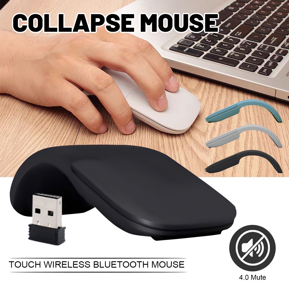 Chuột Không Dây Bluetooth 2.4G Gấp Gọn Chuột Im Lặng Cảm Ứng Arc Có Thể Gập Lại Cho Máy Tính Xách Tay Máy Vi Tính