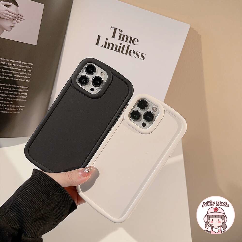 Ốp Điện Thoại TPU Mềm Bóng Dày Dặn Màu Trơn Đơn Giản Bảo Vệ Ống Kính Máy Ảnh Cho IPhone 14 Pro Max 13 12 11 Pro Max