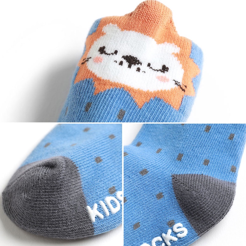 Vớ Cotton Thoáng Khí Chống Trượt In Họa Tiết Hoạt Hình Dễ Thương Thời Trang Cho Bé Trai Và Gái