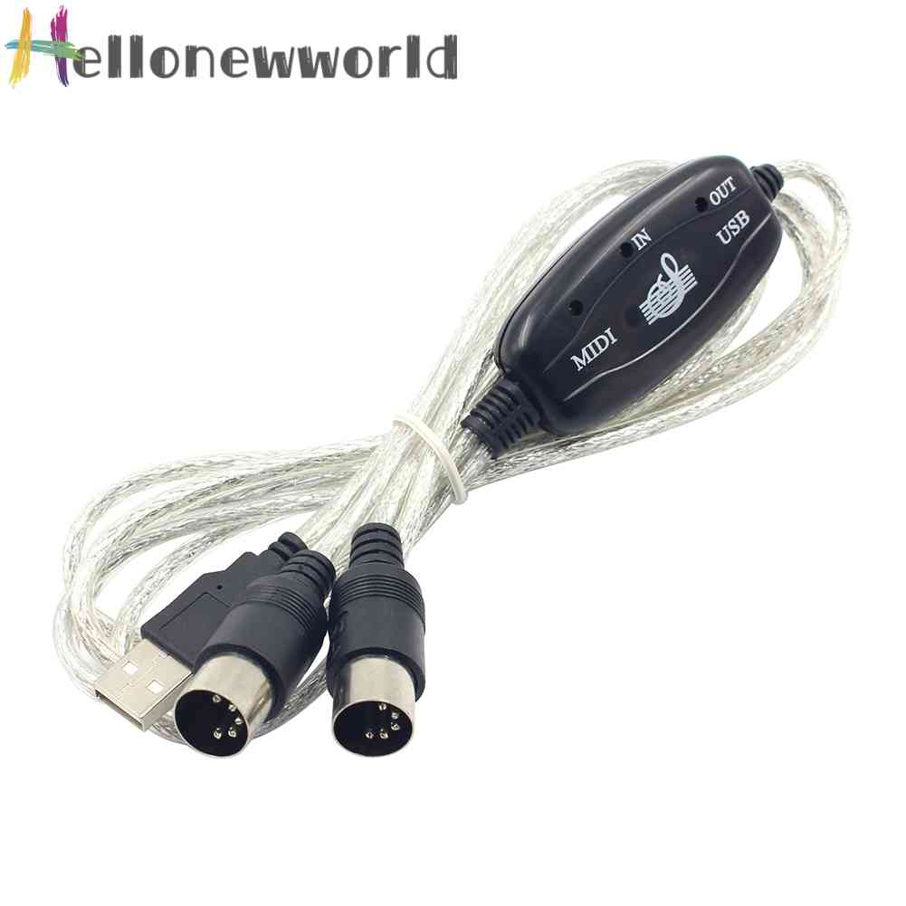 Pro USB IN-OUT MIDI Adapter Cable PC to Music Electronic Keyboard Converter