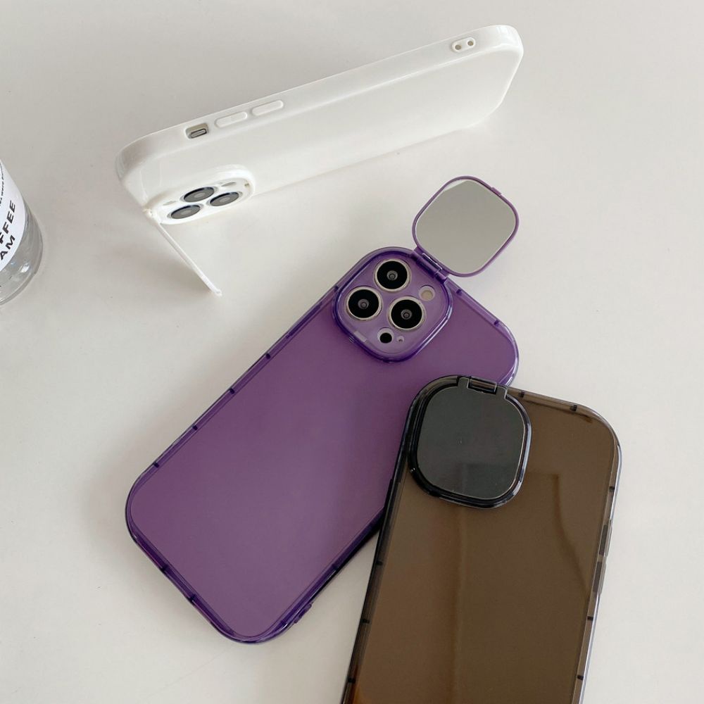 Ốp Điện Thoại Mềm Trong Suốt Chống Sốc Màu Kẹo Có Giá Đỡ Cho IPhone 14 13 Pro Max 12 11