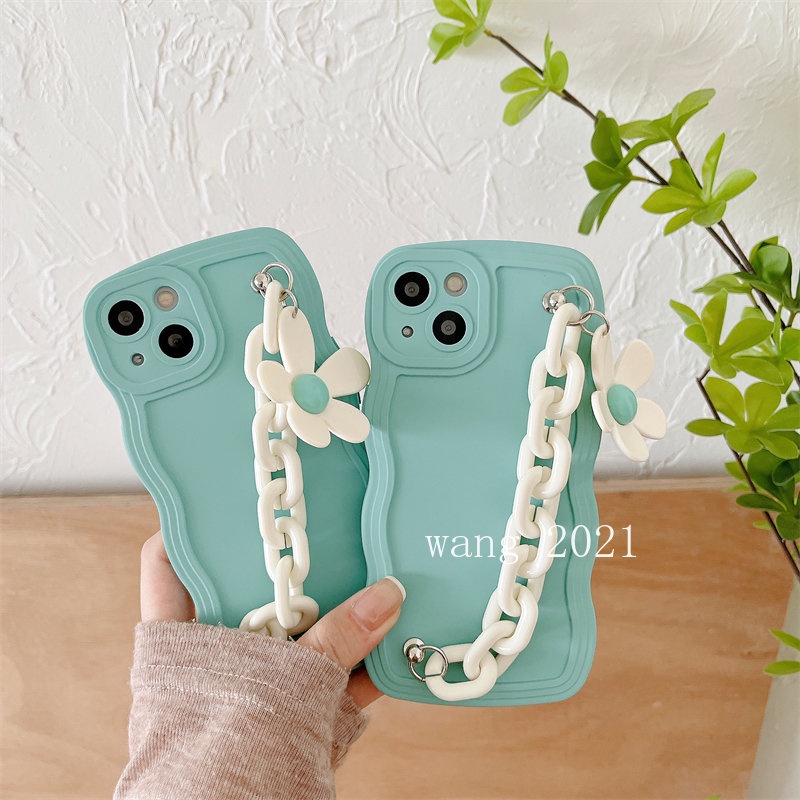 Ốp Điện Thoại Silicon Dẻo Kèm Dây Đeo Hình Hoa Cho Samsung Galaxy A54 A34 A24 A14 LTE 4G 5G Samsung A54 5G 2023