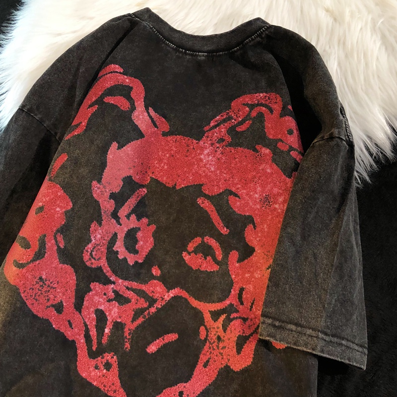 NRVP Áo Thun 100% Cotton Tay Ngắn Dáng Rộng In Họa Tiết Độc Đáo Phong Cách Hàn Quốc Thời Trang Cho Nam Và Nữ