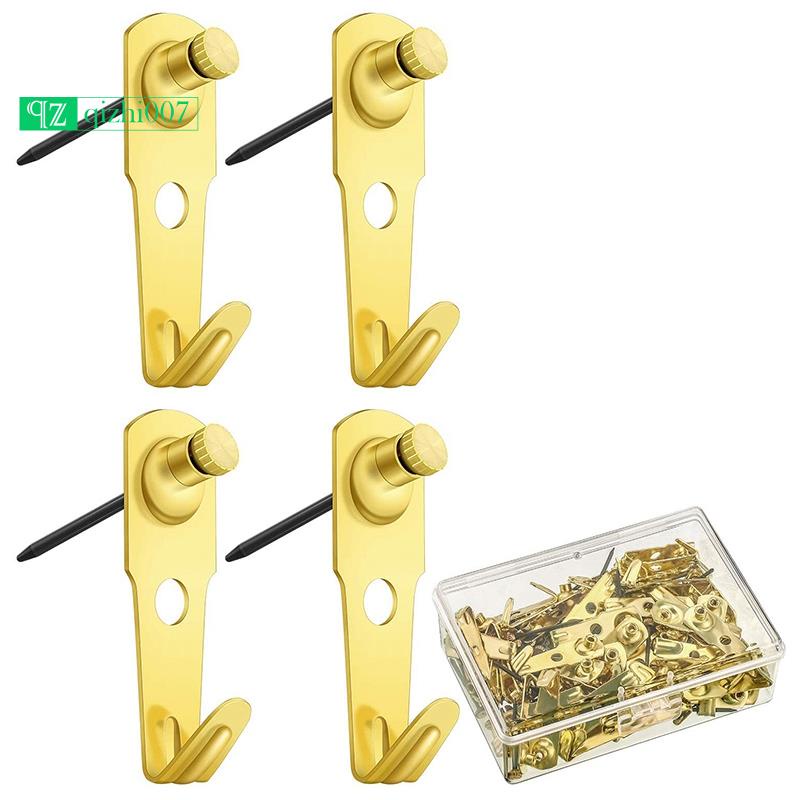 60 Pcs 30 Lb Picture Hangers with Nails Photo Frame Hanger Hooks Picture Hanging Nails for Hanging C